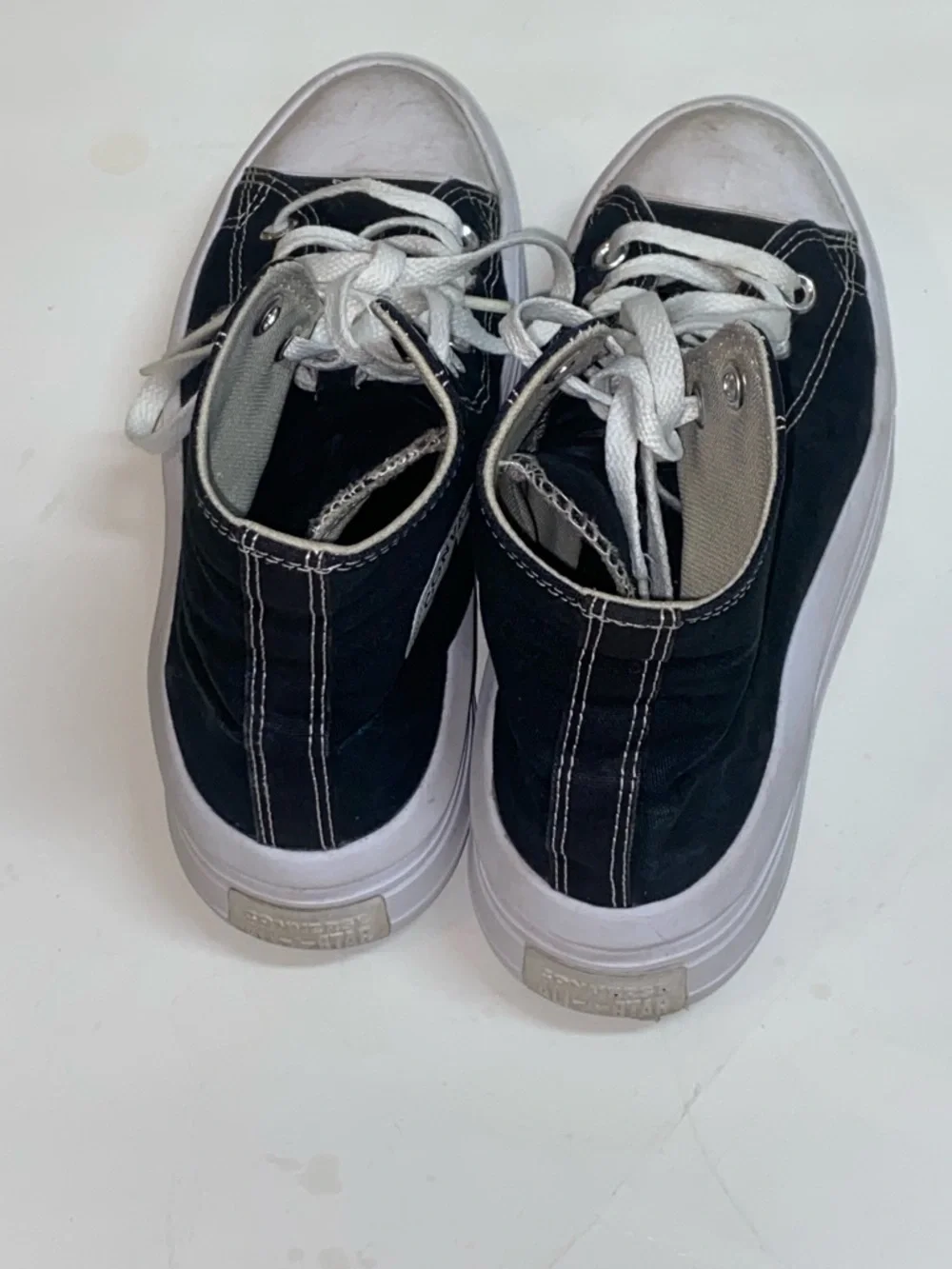 Converse Chuck Taylor All Star Black and White High-Top Platform Sneaker 568497C - Picture 6 of 11